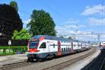 RABe 511 014 und 511 117 als RE 1780 in Horgen, 01.06.2014.