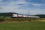 RABe 511 108-3 nähert sich am 06.07.2014 Rafz.