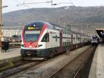 SBB - Bahnhof Biel mit einigen Triebwagen/Triebzügen NPZ Triebwagen RBDe 4/4 562 ...