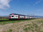 SBB - RE Olten - Bern mit dem RABe 511 105-4 unterwegs bei Bettenhausen am 19.04.2015