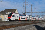 RABe 512 034-5 KISS durchfährt am 03.03.2026 den Bahnhof Pratteln.