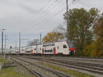 RABe 512 024-6 KISS f�hrt am 31.10.2025 Richtung Station Augarten.