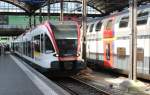 SBB RABe 520 015-4 (Stadler GTW) als Regionalzug nach Lenzburg Luzern Bahnhof am 4. Juli 2015.