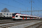 RABe 521 030, auf der S1, f�hrt am 18.03.2026 beim Bahnhof Kaiseraugst ein.