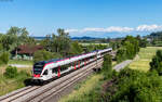RABe 521 203 und  RABe 521 2xx als SBB 87700 (Konstanz - Engen) bei Welschingen 14.6.26