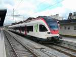 SBB - Triebzug RABe 521 017-2 im Bahnhof Delemont am 22.07.2012