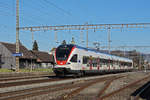 RABe 523 008 durchfährt den Bahnhof Rupperswil. Die Aufnahme stammt vom 24.02.2020.