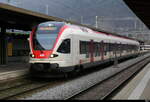 SBB - Triebzug RABe 523 054 unterwegs auf der S20 im Bahnhof Biel am 01.02.2026
