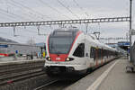 RABe 523 005, auf der S23, verlässt am 16.03.2026 den Bahnhof Rothrist.