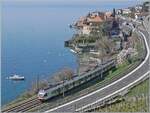 Kurz nach dem Bahnhof von Rivaz ist ein SBB RABe 523 als Regionalzug auf dem Weg nach Bex.

30. März 2025