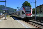 SBB - RABe 523 054 unterwegs als Regio nach Biel bei der einfahrt in den Bahnhof Niederbipp am 24.07.2026