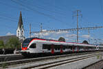 RABe 523 041, auf der S1, f�hrt am 10.07.2026 beim Bahnhof Kaiseraugst ein.