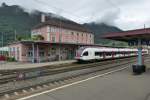 SBB Flirt am 4.7.13 in Brunnen als S-Bahn nach Luzern.