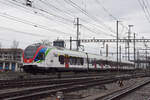 ABt 524 116-2 TILO durchfährt am 02.02.2023 als Dienstfahrt den Bahnhof Pratteln.