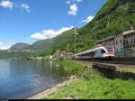 TILO RABe 524 017 kurz vor dem Bahnhof Capolago - Riva San Vitale am Lago di Lugano.