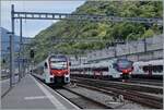 SBB REV RABe 523 105 und TILO RABe 524 307 in Bellinzona.