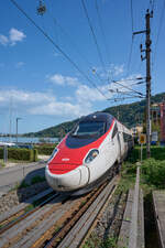 Seit Dezember 2020 verkehren zwischen M�nchen und Z�rich Z�ge des Typs ETR 610 als Eurocity Express. Am 08.09.2026 erreicht ECE 196 gerade den Bregenzer Hafenbahnhof.