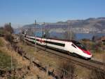 SBB ETR 610 Basel-Milano kurz vor Spiez am 05.02.2011