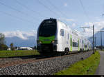 BLS - Triebzug RABe 515 035 auf Testfahrt mit 2 neuen Zwischenwagen ( Neu 6-Teilig  / Bisher 4-Teilig )in Richtung Münsingen / Bern unterwegs bei Uttigen am 24.10.2020