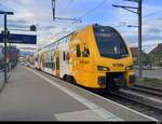 BLS - Triebzug RABe 515 008-1 im Bahnhof Busswil am 18.04.2026