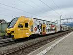 Der RABe 515 008 Hockeyzug am 10.5.26 beim Bahnhof Uetendorf abgestellt.