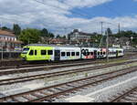 BLS - Triebzug RABe 525 010-5 abgestellt im Bahnhofsareal von Bern am 30.07.2022