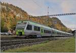 Der BLS RABe 525 017  NINA  und ein RABe 535  Lötschberger  warten in Boltigen auf die Abfahrt Richtung Spiez.