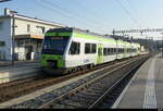BLS - Triebzug RABe 525 001-4 im SBB Bahnhof Busswil am 07.03.2026