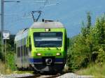 bls - Triebzug 525 031-1 bei der einfahrt in den Bahnhof von Bren an der Aare am 19.07.2008
