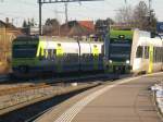 Ltschberger RABe 535 119 als S5 nach Neuchatel und NINA RABe 525 11 als S5 nach Bern. 18.01.2010