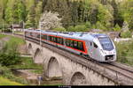 RABe 526 005 Flirt 3.5 der SOB als S4 auf dem Steinenbachviadukt bei Kaltbrunn am 18.04.2020