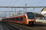RABe 526 101 Traverso der SOB durchfährt am 23.03.2026 den Bahnhof Rothrist.