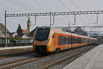 RABe 526 205 Traverso der SOB durchfährt am 09.03.2026 den Bahnhof Rupperswil.