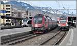 S12 24239 mit Thurbo/GTW 742-2 nach Chur, Railjet 360 mit 1116 221 nach Zürich HB und RE5065 mit 511 022 nach Chur treffen sich in Sargans.