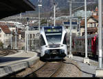 Thurbo / SBB  - Triebwagen RABe 526 738-0 bei der einfahrt im Bahnhof Chur am 19.02.2021