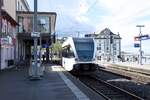 RORSCHACH (Kanton St. Gallen), 25.04.2025, thurbo 729-9 auf Leerfahrt durch den Bahnhof Rorschach Hafen
