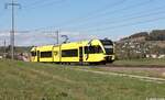 Am 12. September 2026 fuhr der Thurbo RABe 526 707 als S38 an Eglisau vorbei nach Waldshut. Meiner Kenntnis nach ist der gelbe  Top  Blitz GTW der einzige volle Werbezug der Thurbo.
