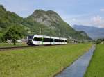 Der RABe 526 794 nach Sargans am 09.05.2013 unterwegs bei Vild.