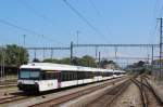 28.7.2014 Rohrschach. Abgestellte bzw. kehrende S-Bahnen. (aus der Zahnradbahn von Heiden aus aufgenommen)