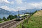 RABe 535 112-7 befindet sich am 17.07.2017 an der Spitze eines RE's nach Bern. Das Foto wurde bei Einigen aufgenommen.