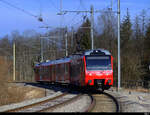 SZU - Triebzug Be 552 014-2 kurz vor dem erreichen des Endpunktes der Linie auf dem Uetliberg am 13.03.2022
