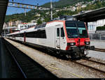 SBB - Triebwagen RBDe 4/4  560 216-4 als Reserve Pendelzug im Bahnhof von Locarno am 31.07.2020