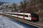 Ein Domino verlsst am 3.2.12 als S 21 nach Payerne Bossire.