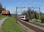 Ein DOMINO NPZ als S3 nach Brunnen am 26.04.2012 unterwegs bei Immensee.