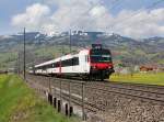 Ein NPZ als S3 nach Brunnen am 23.04.2012 unterwegs bei Schwyz.