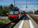 Der erste modifizierte NPZ (MPZ Domino) RABe 560 401 am 8. September 2008 in Grenchen Sd auf Testfahrt 