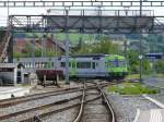 bls Pendelzug mit RBDe 4/4 565 722 im Bahnhof von Kerzers bei der ausfahrt in Richtung Bern am 24.06.2007