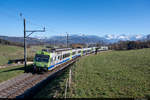 Am 20.02.2021 ist BLS RBDe 565 737 als S4 15455 von Uetendorf nach Langnau i.E.
