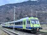 Die beiden von der BLS ausrangierten ABt 938 und 971 die am 23.3.24 hinter dem Bahnhof Interlaken Ost abgestellt sind.