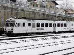 bls - Triebwagen RBDe 4/4 565 735-8 mit WHITEBULL Werbung im Bahnhof von Spiez am 12.12.2008